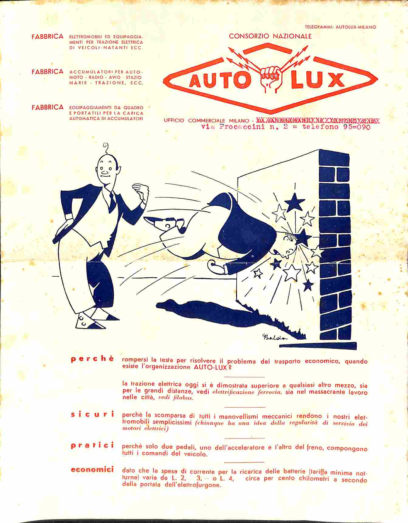 Gli elettrofurgoncini Autolux (Pieghevole pubblicitario)